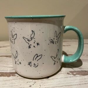 Meritage Coffee Mug Cup Tea Speckled Easter Egg Hunt Bunny Rabbit Large Green
